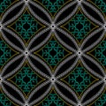 Stitching geometric ornamental vector seamless pattern. Knitting