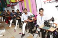 Stitching training provide by narayan seva sansthan for disable people. Royalty Free Stock Photo