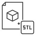 STL Document vector Additive Manufacturing icon or symbol in outline style Royalty Free Stock Photo