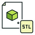 STL File for 3D Printing vector colored icon or sign Royalty Free Stock Photo