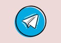Telegram - button for social media, phone icon symbol logo of Telegram. Royalty Free Stock Photo