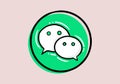 WeChat - button for social media, phone icon symbol logo of WeChat.