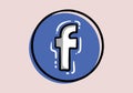 Facebook - button for social media, phone icon symbol logo of Facebook.