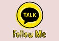 Follow me Talk - button for social media, phone icon symbol logo of Talk Royalty Free Stock Photo