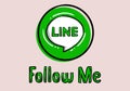 Follow me Line - button for social media, phone icon symbol logo of Line