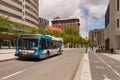 STM public transit bus on Sherbrooke street Royalty Free Stock Photo