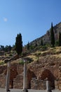 The Stoa of the Athenians, Delphi, Greece Royalty Free Stock Photo