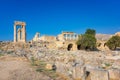 Stoa, portico and Propylaea on Acropolis of Lindos Rhodes, Gree Royalty Free Stock Photo