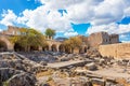 Stoa, portico and Propylaea on Acropolis of Lindos Rhodes, Gree Royalty Free Stock Photo