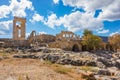 Stoa, portico and Propylaea on Acropolis of Lindos Rhodes, Gree Royalty Free Stock Photo