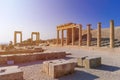 Stoa, portico and Propylaea on Acropolis of Lindos Rhodes, Gree Royalty Free Stock Photo