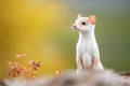 stoat with summer coat transitioning to winter white