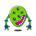 Illustration vector graphic of green alien robot with an iron arm Royalty Free Stock Photo