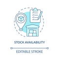 Stock availability blue concept icon