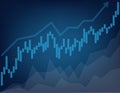 Stock business chart line background . graph vector