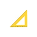 Yellow right-angled triangle ruler with a built-in scale along one side Royalty Free Stock Photo