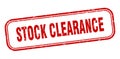 stock clearance stamp. stock clearance square grunge sign Royalty Free Stock Photo