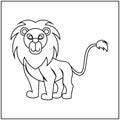 coloring cute lion for stock coloring book