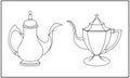 stock coloring bookfor kids, luxury teapot