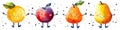 A stock cutout element set with watercolor fruit and vegetables Royalty Free Stock Photo