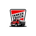 tanker truck logo vector in emblem style Royalty Free Stock Photo