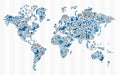 Stock exchange finance world map concept