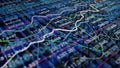 Stock exchange graph background, 3D illustration Royalty Free Stock Photo