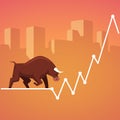 Stock exchange market bulls metaphor