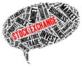Stock exchange speech bubble shaped word cloud Royalty Free Stock Photo