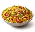 The stock of exploding bacon fried rice is delicious and flavorful. Royalty Free Stock Photo