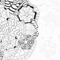 Stock floral black and white doodle pattern Royalty Free Stock Photo