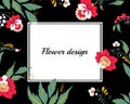 Stock floral card design.doodle pattern with flowers and