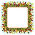 Stock floral frame from colorful cute tulips Royalty Free Stock Photo