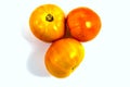 Stock Foto Closeup of yellow orange tomato isolated on white background Royalty Free Stock Photo