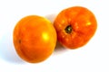 Stock Foto Closeup of yellow orange tomato isolated on white background Royalty Free Stock Photo