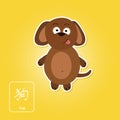 Stock icons with dog and chinese zodiac sign