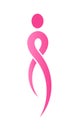 Breast Cancer Pink Ribbon Woman. Royalty Free Stock Photo