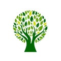 Colorful green color Tree Logo.