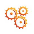 Gear Silhouettes vector illustration set. Royalty Free Stock Photo