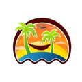 Beach logo vector icon.