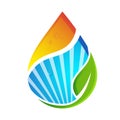 Flame, leaves , water, drop logo, nature icons set.