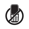 No phone sign banner. Royalty Free Stock Photo