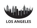 Los Angeles City skyline black color illustration. Royalty Free Stock Photo