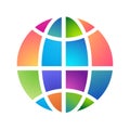 Colorful globe/Earth logo icon. Royalty Free Stock Photo