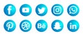 Set of social media logos icons.