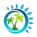 Suno with coco tree vector icon.