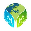 Globe tree logo icon. Royalty Free Stock Photo