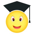 Happy Graduation Smiley Face Graduate Cap Button. Royalty Free Stock Photo