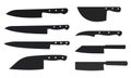 Kitchen knives set in vector. Royalty Free Stock Photo