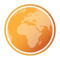 Orange color Globe. Royalty Free Stock Photo